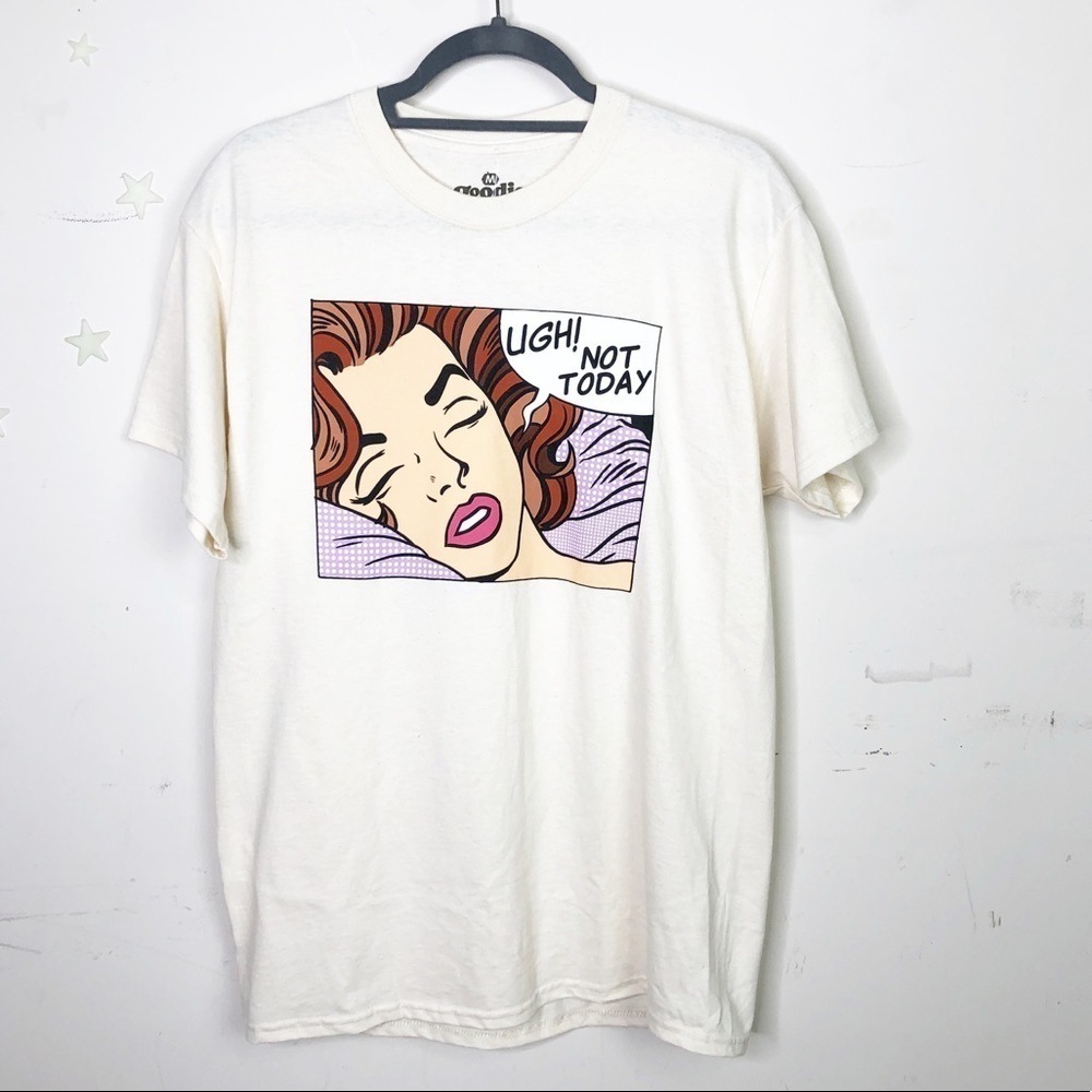 𝅺Goodie two sleeves  “not today” graphic tee shirt